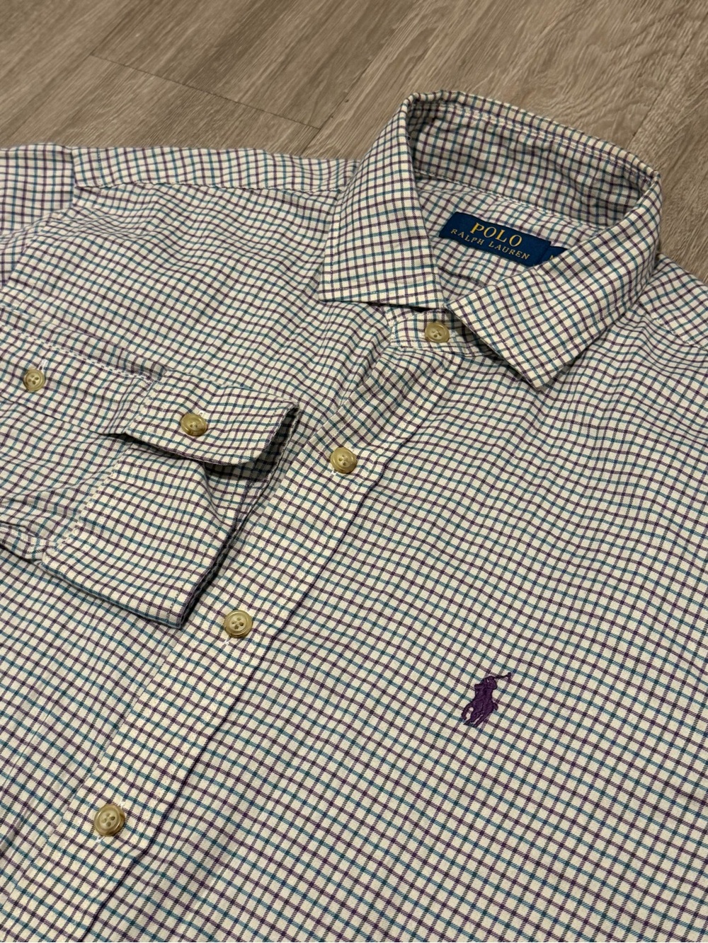 Polo Ralph Lauren Sz M Cotton Blend Classic Fit Multicolor Button Down Shirt